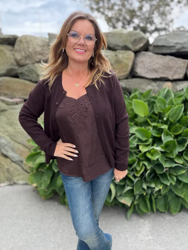 Mela Cardigan – Brun Java