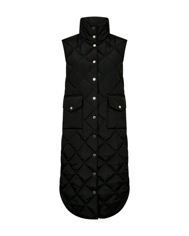 Olga lang vest fra Freequent – sort