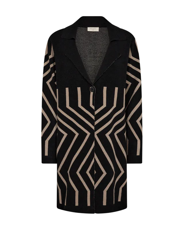 Claura cardigan Black w. Simply Taupe