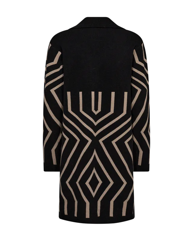Claura cardigan Black w. Simply Taupe
