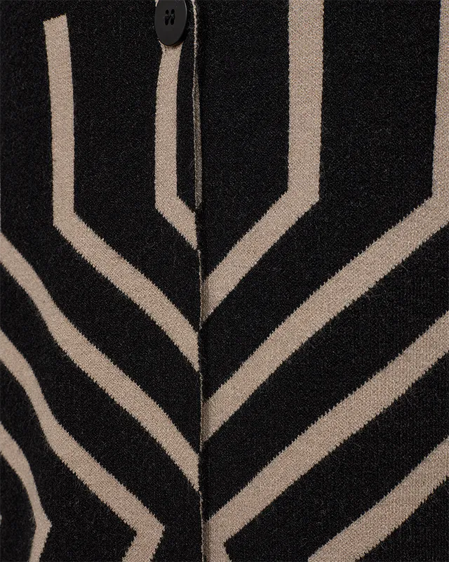 Claura cardigan Black w. Simply Taupe